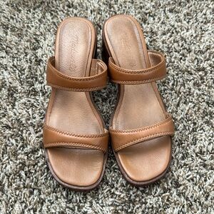 Madewell cognac slide heels